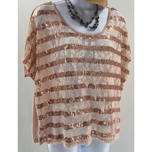 Justify Rose Flower Sequence Knit Tee